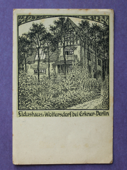 Ansichtskarte Künstler AK Berlin Woltersdorf Erkner 1910-1920 Fidus Haus Jugendstil Fidushaus Ortsansicht Architektur